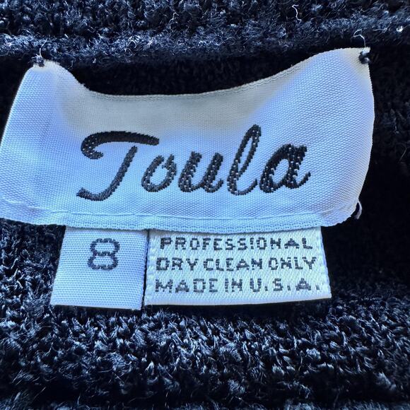 VTG 90s Black Fringe Skirt USA Minimalist Goth Grunge Womens S Avant Garde Art - Picture 13 of 14